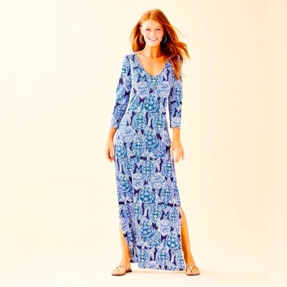 Lilly Pulitzer Dresses & Skirts - Lilly Pulitzer NWT Anissa Maxi Dress Deep Indigo Snap To It Size XXS